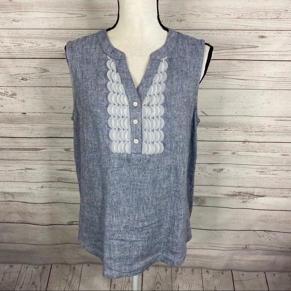 Market & Spruce sleeveless Hadriana Organza top